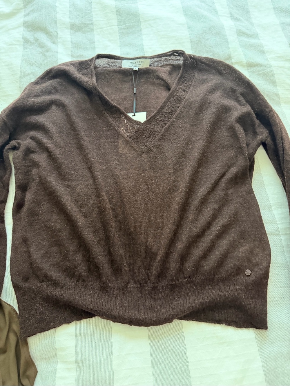 Chocolate Brown V-Neck Sweater